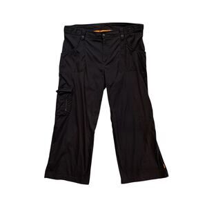 Lucy Pants Womens M Medium Black Nylon Blend Cargo Pocket Relaxed Fit Capri